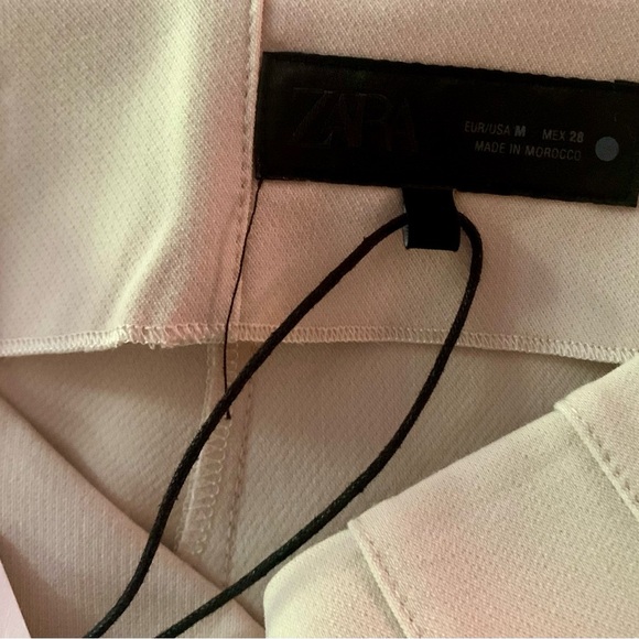 Zara Cream Wide Leg Cropped Pants NWT Size Medium - Picture 3 of 9